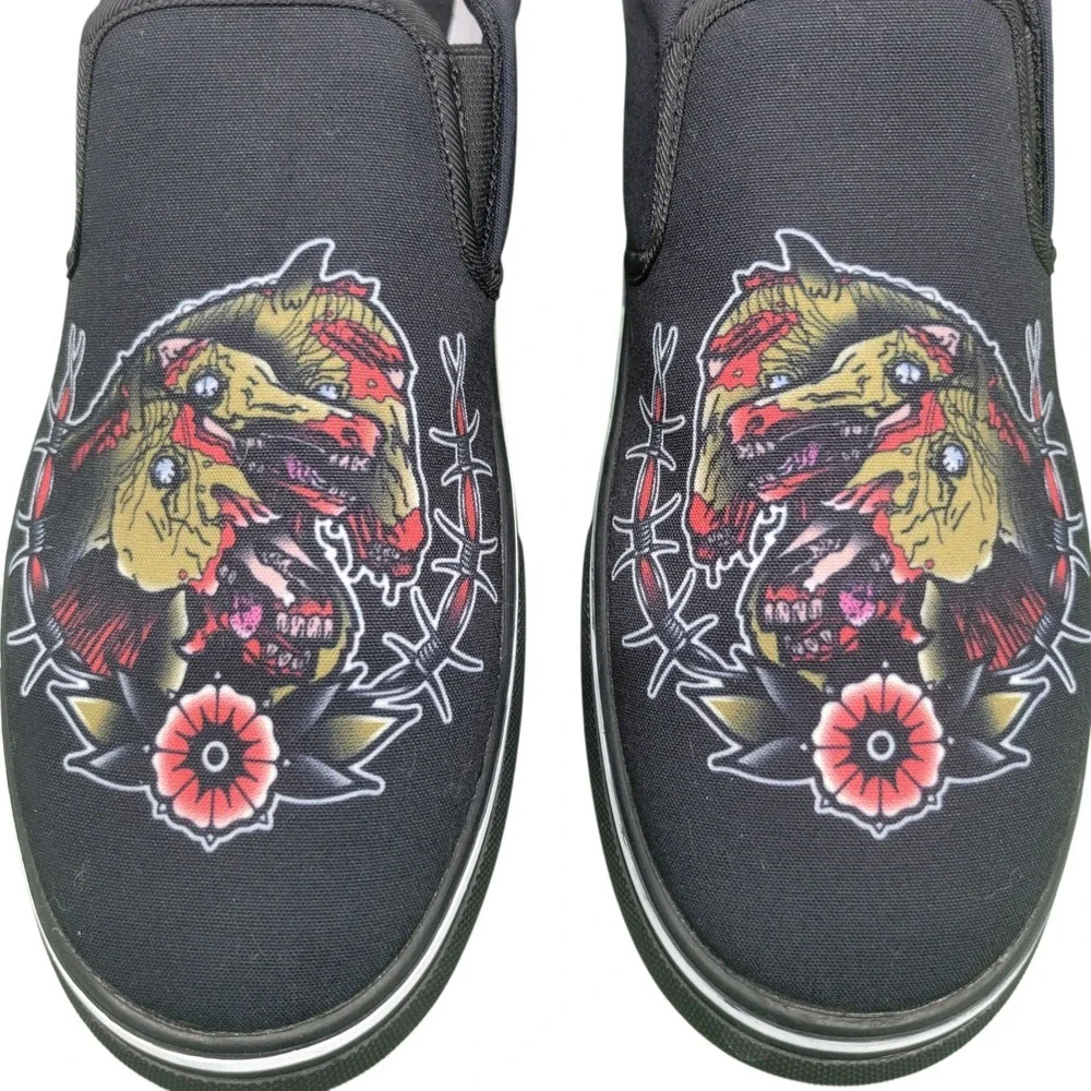 Last Light Apparel Undead Pharaohs Horses Slip On Shoes Black Mens 10 HG9239‎